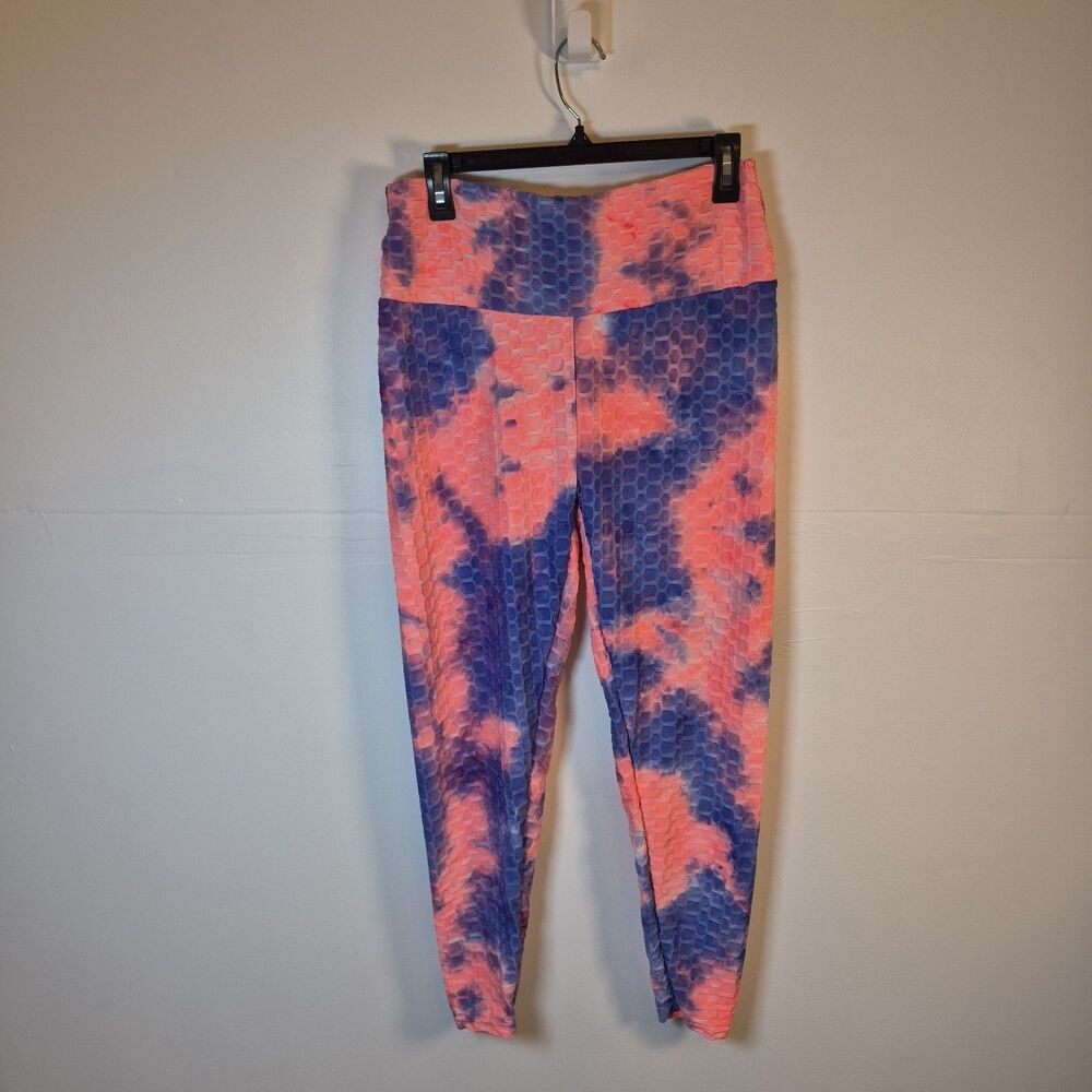 Zenana Womens Yoga Pants Size 1X Tie Dye High Waist Push Up  Scrunch Butt Sculpt